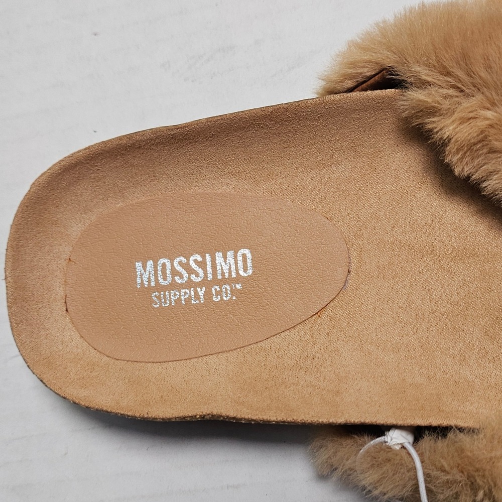 Mossimo Supply Co Bella Faux Fur Slides Tan Women's Size 7.5 Slip On Sandals New - Picture 3 of 12